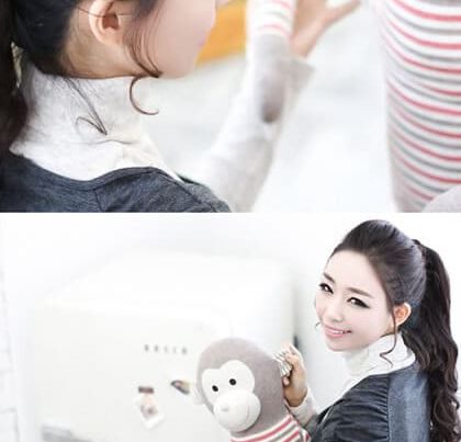 ทรงผมยกหน้าสูงมัดรวบ