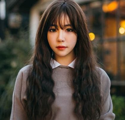 ทรงผมยาวหน้าม้าของสาวเกาหลี