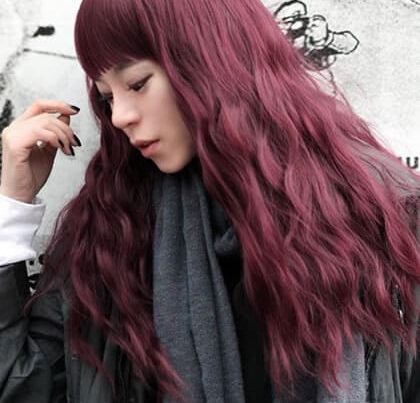 แบบผมสีแดงเชอรี่ความสวยอมม่วงที่ลงตัว